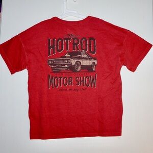 Cat & Jack Hot Rod Motor Show Graphic Tee - Red NWT Boys Large Oversized Short